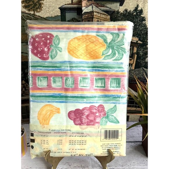 Sultans Linens Vinyl Flannel Back Rectangle Tablecloth 52" X 70" - Picture 2 of 10